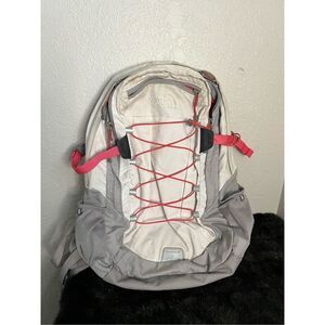 The North Face Borealis Backpack White Gray Pockets Zipper Back Pack School